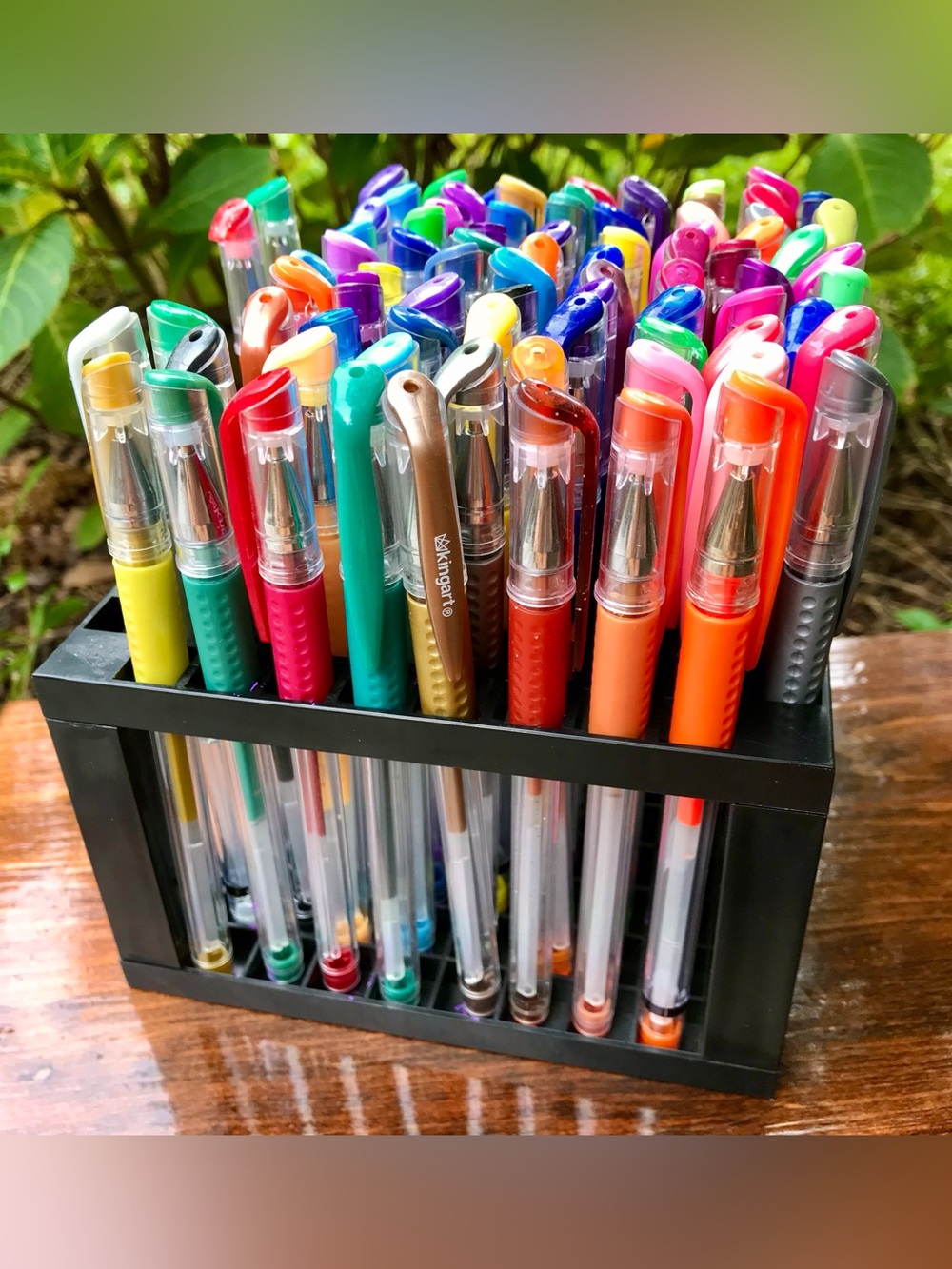 80+ Metallic Neon Classic Color Multicolor Gel Pens Bonus Black Pen Stand Hobby